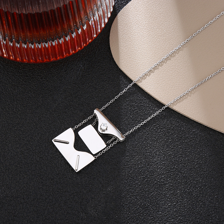 925 Sterling Silver Personalized Envelope Love Letter Locket Secret Message Necklace