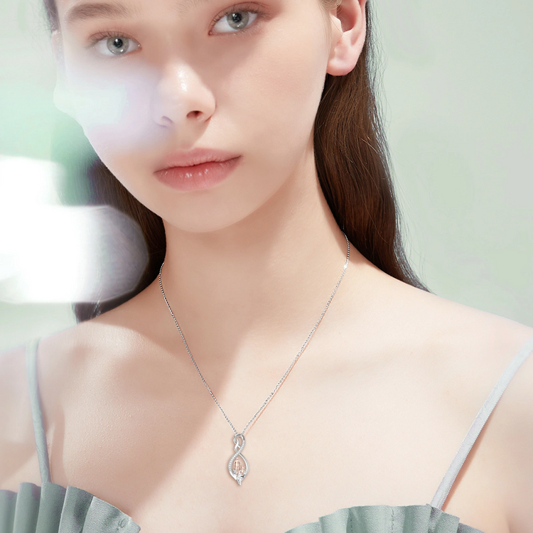 925 Sterling Silver Gift from Dad Mom Infinity Heart Pendant Birthstone Necklace