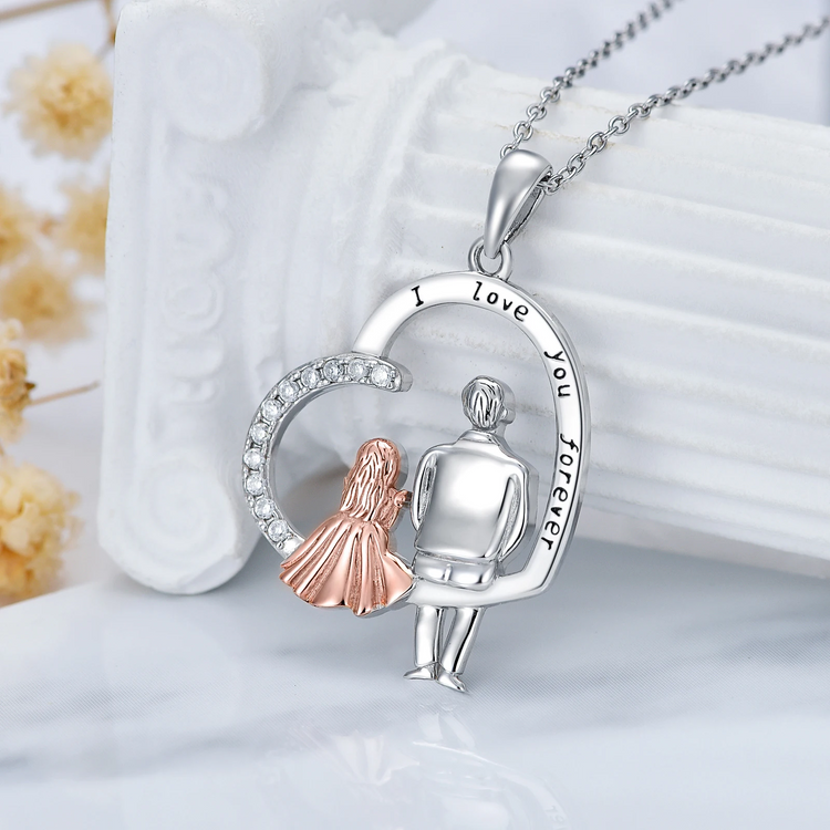 925 Sterling Silver Daughter Heart Pendant Necklace from Dad