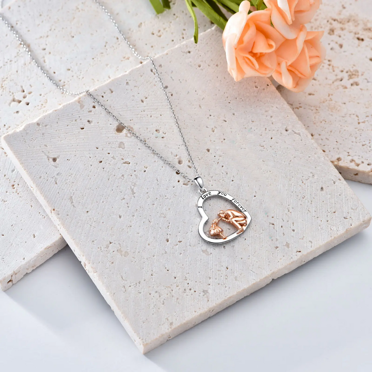 925 Sterling Silver Dad Daughter Heart Pendant Necklace I Love You Forever Jewelry