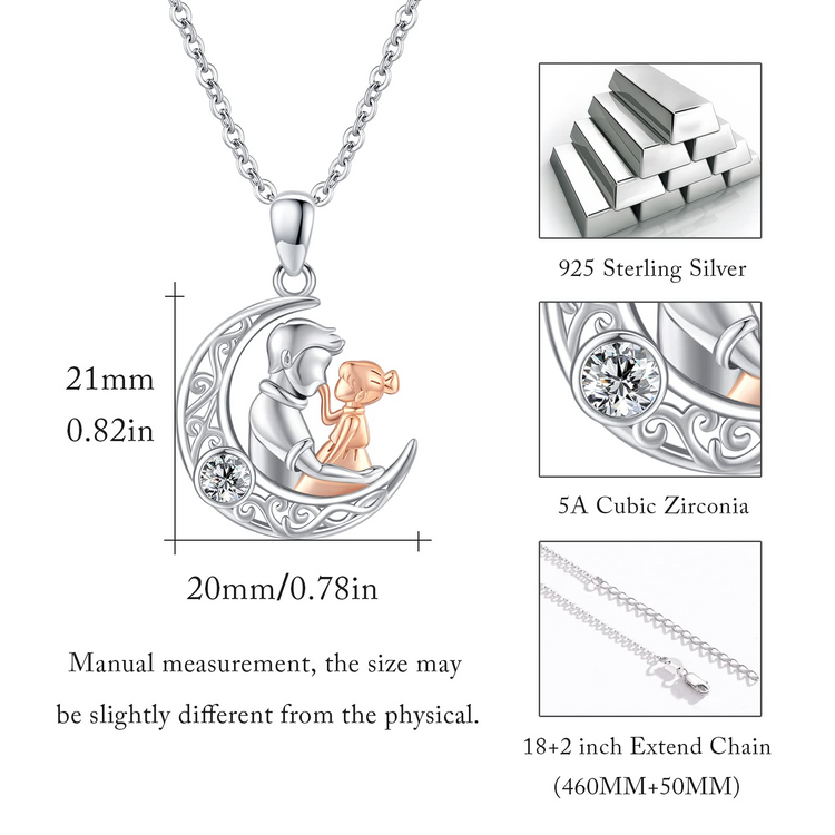 925 Sterling Silver Father Daughter Celtic Necklace