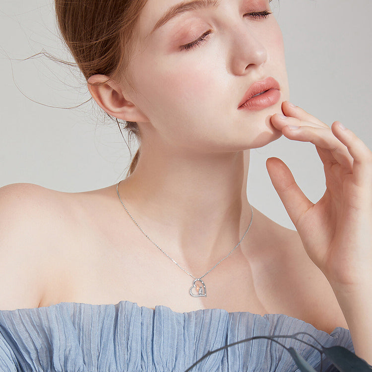 925 Sterling Silver Daughter Gift from Dad Daughter Heart Pendant Necklace