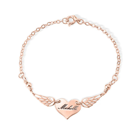 925 Sterling Silve Custom Mommy Of An Angel Bracelet, Memorial Jewelry, Miscarriage Gift, Memorial Wing Charm