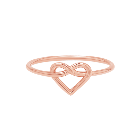 925 Sterling Silver Heart Love Knot Ring