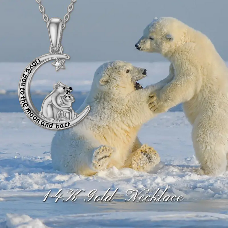 Mama Bear Necklace 925 Sterling Silver Pendant Necklace Gift for Mom