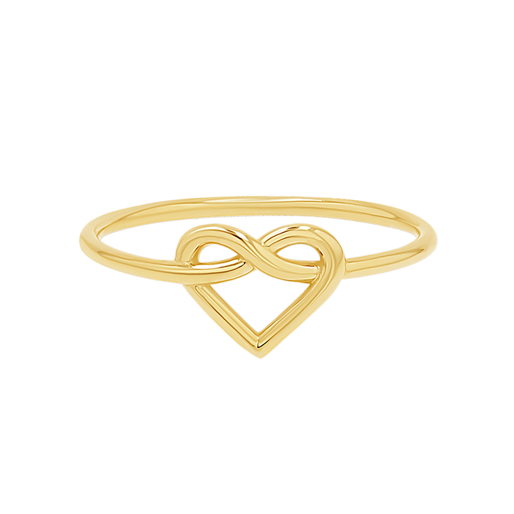 925 Sterling Silver Heart Love Knot Ring