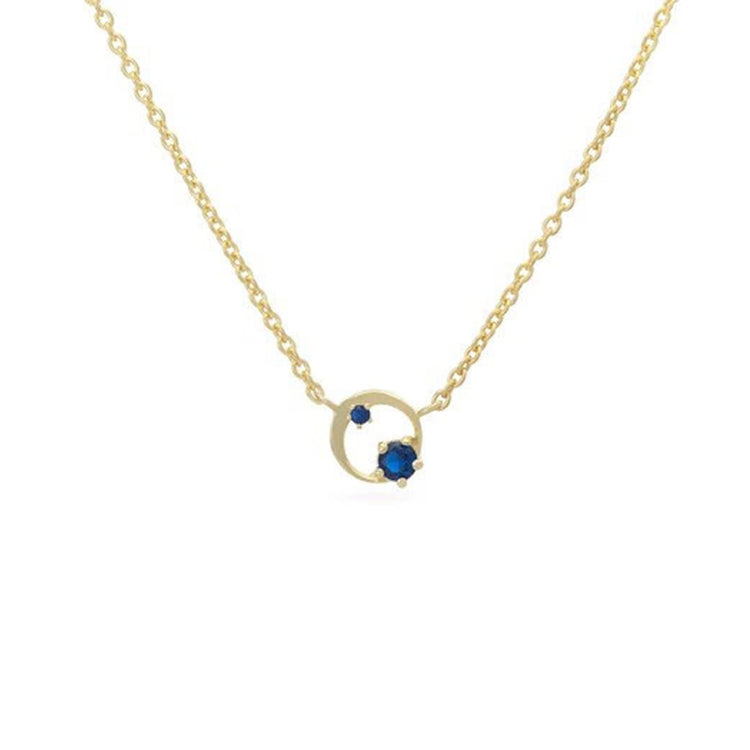 925 Sterling Silver Diamond Circle Necklace Minimalist Necklace Layering Necklace