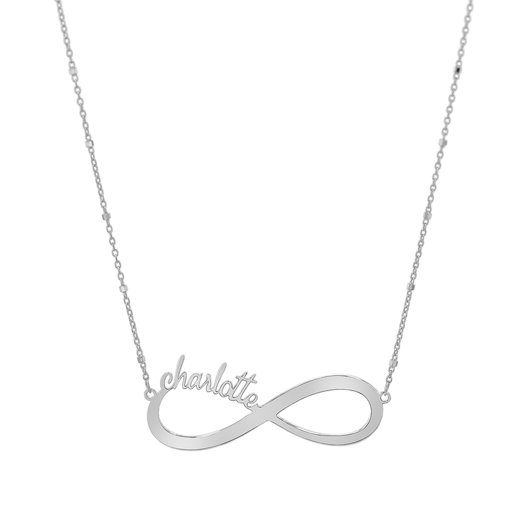 925 Sterling Silver Infinity Custom Name Necklace