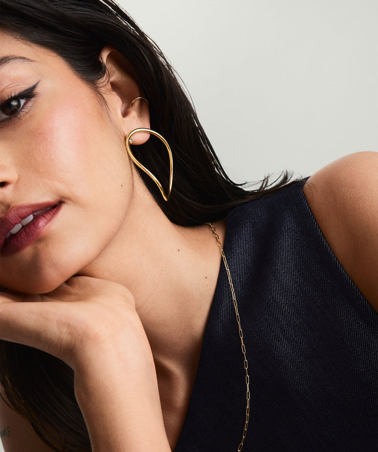 925 Sterling Silver Figure Oversized Hoops