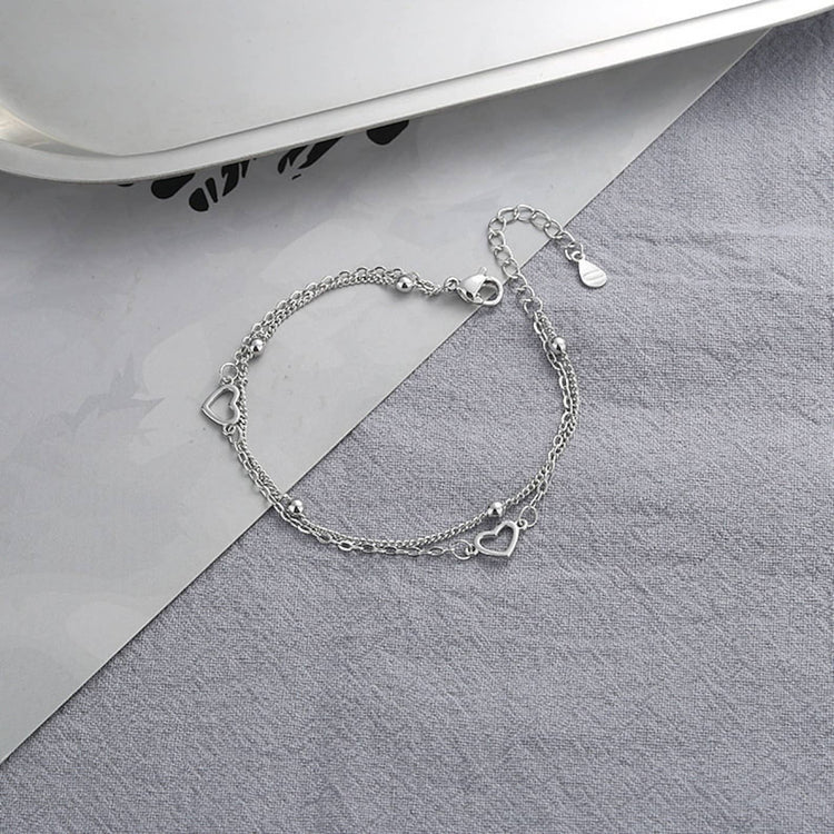 925 Sterling Silver Heart Elegant Bracelet Gift For Her
