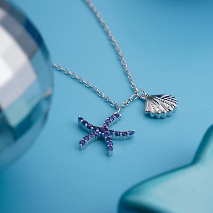 925 Sterling Silver Starfish Shell Fashion Anklet