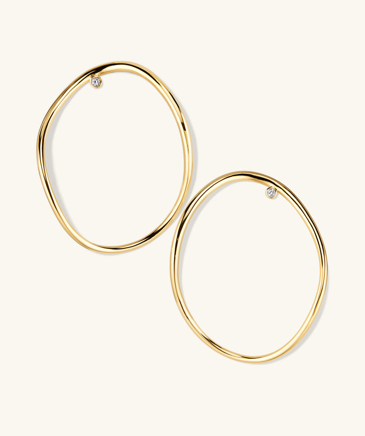 925 Sterling Silver Figure Oversized Hoops