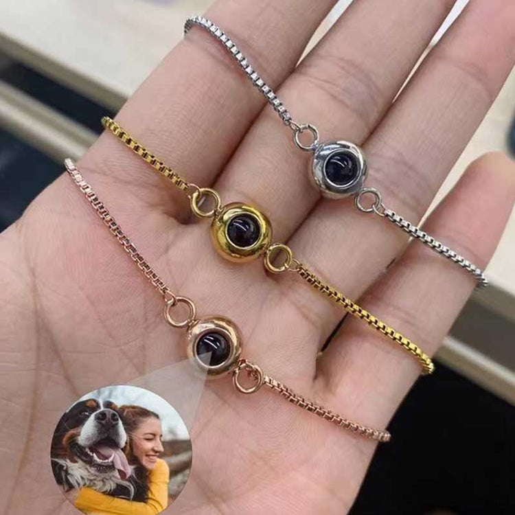 925 Sterling Silver Personalized Beautiful Photo Projection Bracelet Sweet Cool Gift