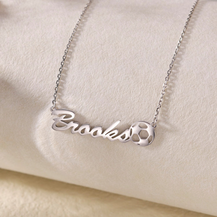 925 Sterling Silver Customized Soccer Ball Name Necklace,Minimalist Necklace with Soccer Charm,Personalized Soccer Team Gifts for Boys and Girls,Sport Jewelry