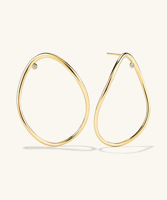 925 Sterling Silver Figure Oversized Hoops