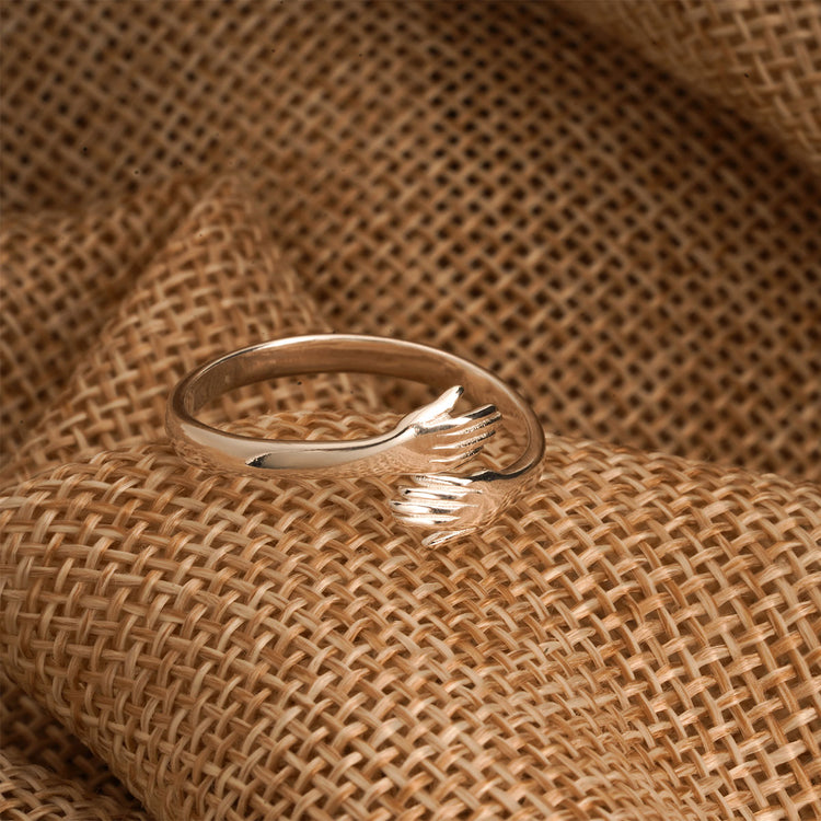 925 Sterling Silver Adjustable Love Hug Ring