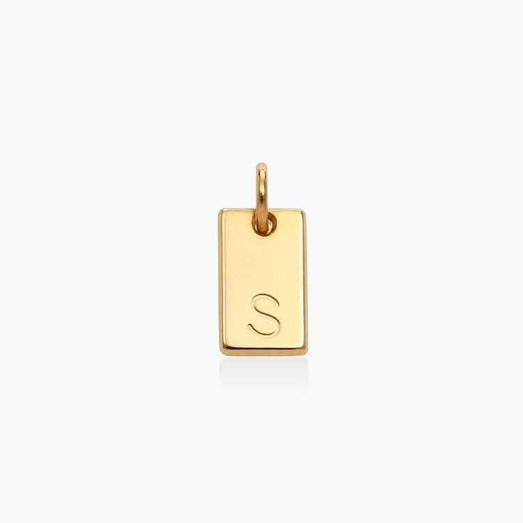 925 Sterling Silver Engraved 2 Vertical Bars Initial Necklace