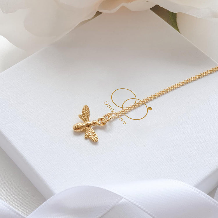 925 Sterling Silver Bee Happy Necklace