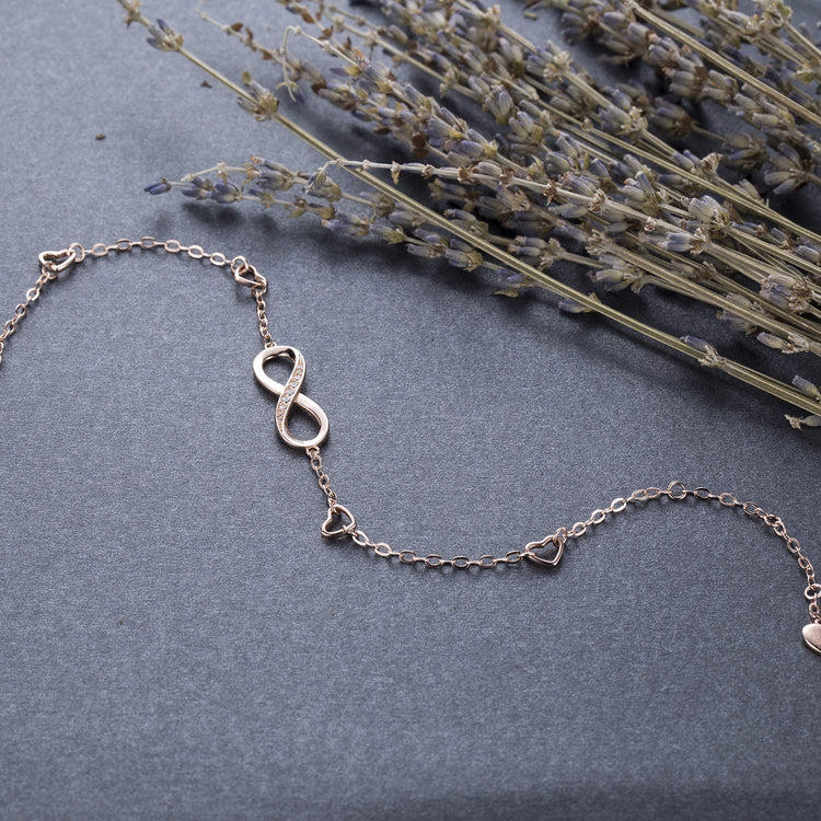 925 Sterling Silver Infinity Adjustable Anklet Bracelet - onlyone