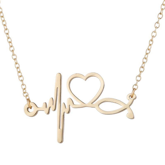 925 Sterling Silver Nurse Heart Beat Stethoscope Necklace, Gifts For Nurse - onlyone