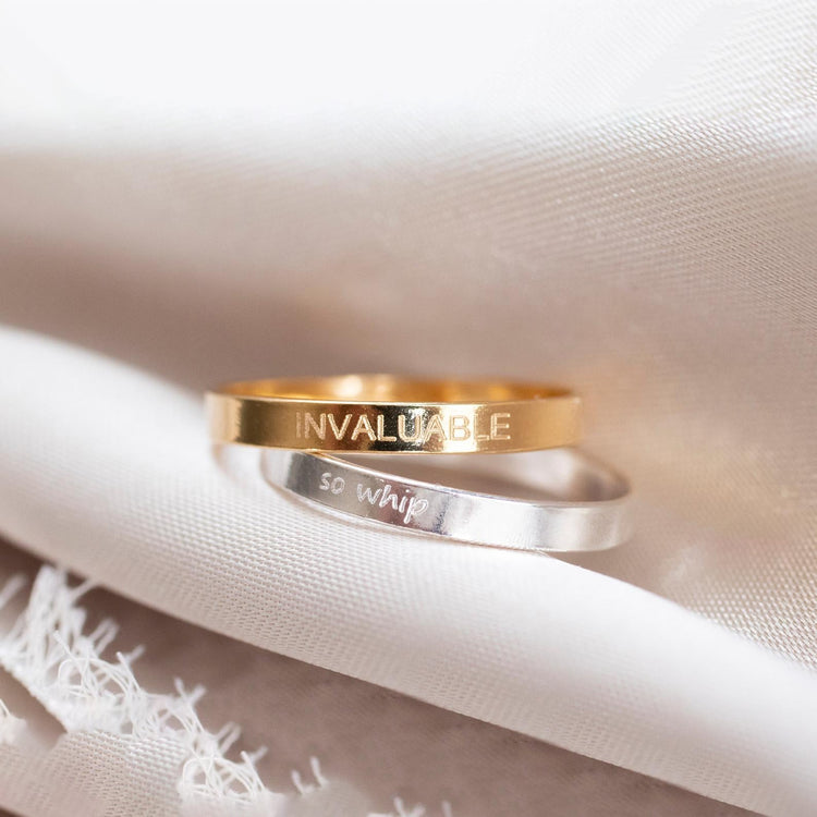 925 Sterling Silber Personal isierte gravierte Ring, gravierte Band