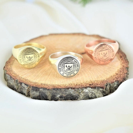 925 Sterling Silver Custom College Class Ring, Graduation Gift