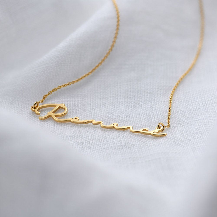 925 Sterling Silber Personal isierte Signatur Stil Name Halskette, Geschenk für Mama
