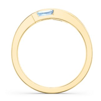 925 Sterling Silver Double Baguette Bypass Birthstone Ring