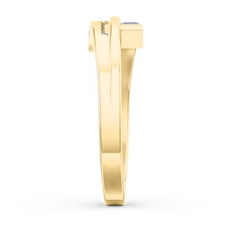 925 Sterling Silver Double Baguette Bypass Birthstone Ring