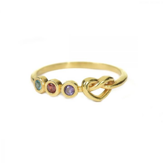 925 Sterling Silver Ties of The Heart Birthstone Ring