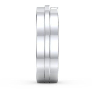 925 Sterling Silver Men's Double Baguette Ring With Birthstone