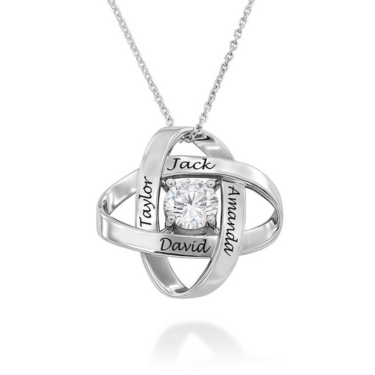 925 Sterling Silver Galaxy Necklace With Zirconia Nameplated Necklace