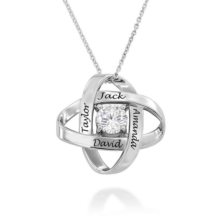 925 Sterling Silver Galaxy Necklace With Zirconia Nameplated Necklace