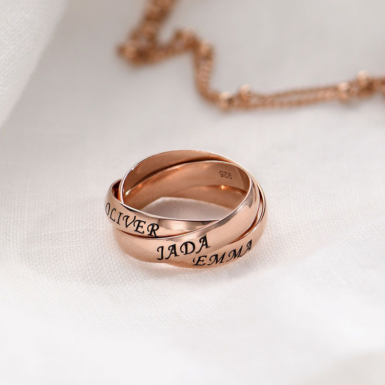 925 Sterling Silver Russian Rin Nameplated Personalized Ring