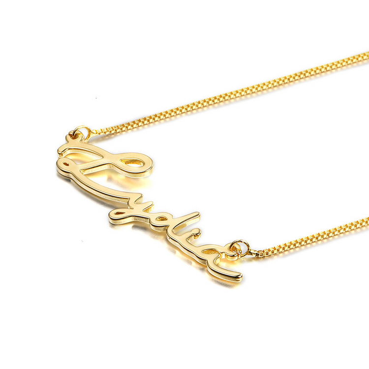 925 Sterling Silver Personalized Signature Style Name Necklace