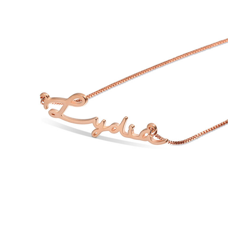 925 Sterling Silver Personalized Signature Style Name Necklace