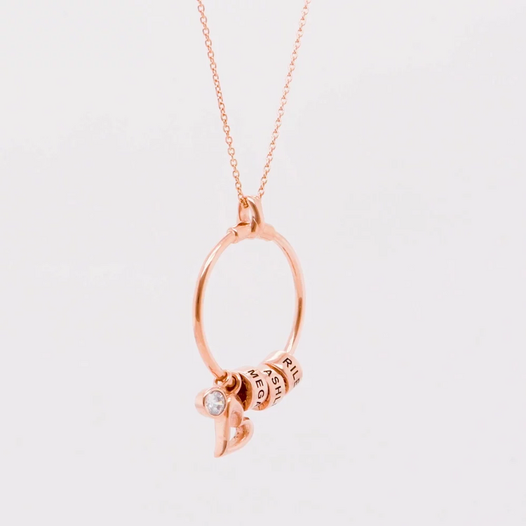 925 Sterling Silver Circle Pendant Necklace Nameplated Necklace Gift For Mom