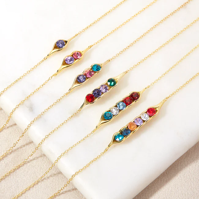 925 Sterling Silver Birthstone Pea in a Pod Gold Bracelet