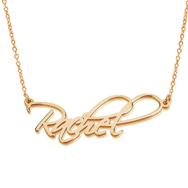 925 Sterling Silver Classic Script Rachet Name Necklace Nameplate Necklace