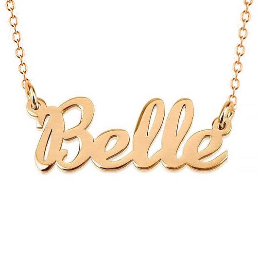 925 Sterling Silber Custom Belle Name Halskette Namensschild Halskette
