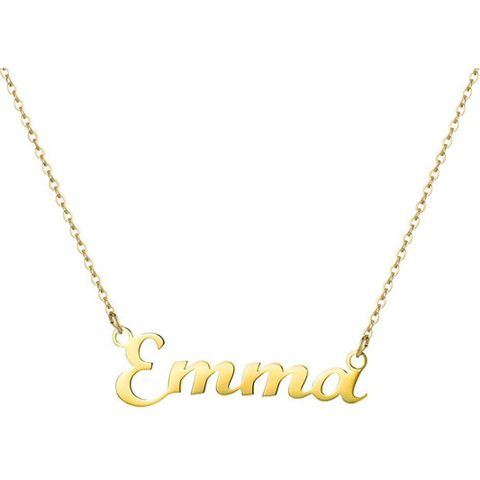 925 Sterling Silver Tiny Gold Personalized Emma Name Necklace Nameplate Necklace - onlyone