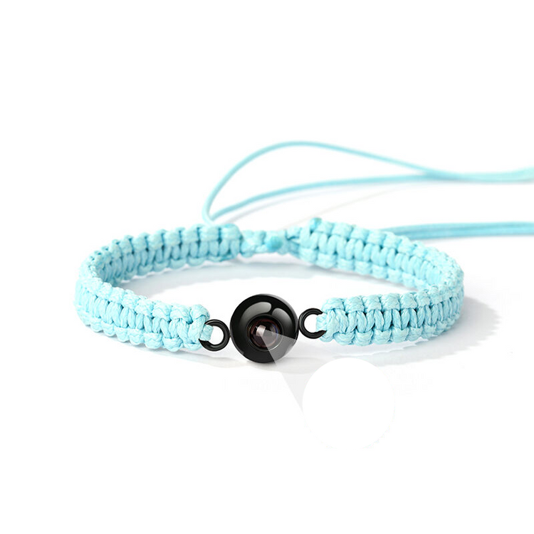 Personalized Braided Black Rope Photo Projection Bracelet Sweet Cool Gift