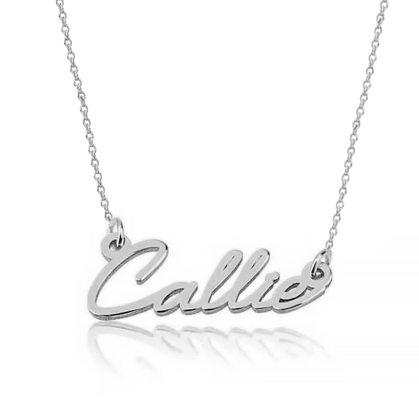 Collier avec plaque signalétique en argent sterling 925 avec nom Callie personnalisé