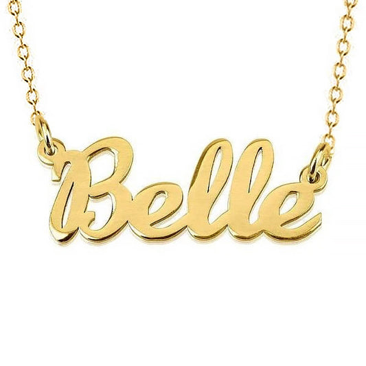 925 Sterling Silber Custom Belle Name Halskette Namensschild Halskette