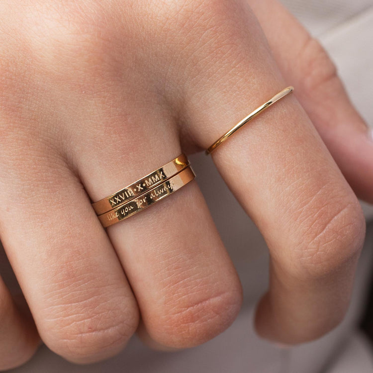 925 Sterling Silber Personal isierte gravierte Ring, gravierte Band