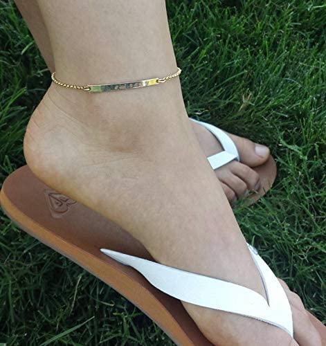 925 Sterling Silver Name Bar Anklet - onlyone