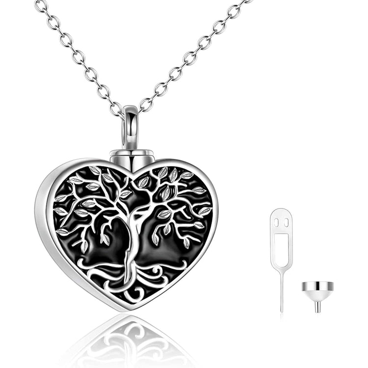 Bijoux de crémation arbre de vie en argent sterling 925 pour collier d'urne à mémoire de cendres