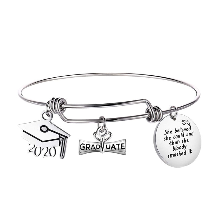 Graduation Cap 2020 Bangle Gifts Expandable Bangle Adjustable Bracelet Graduation Inspirationla Gift - onlyone
