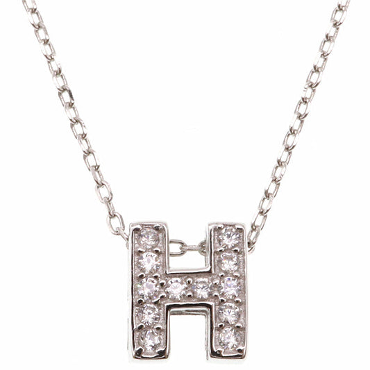 925 Sterling Silver Initial Necklace For Women With Zirconia Vote Necklace