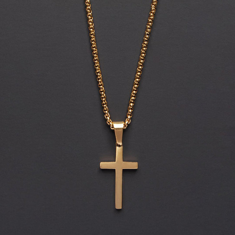 Stainless Steel Men's Silver Cross Pendant Necklace Father's Day Gift - onlyone